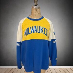 Vintage Milwaukee Brewers Blue and Yellow Sweater